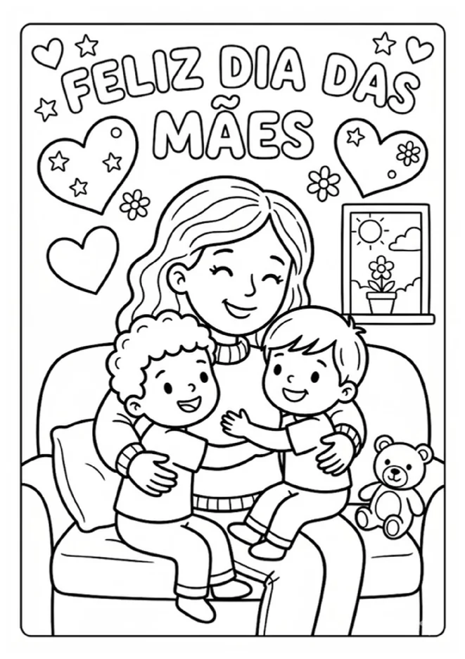 Desenhos de Dia das Maes Para Colorir para imprimir e colorir - imagem 9